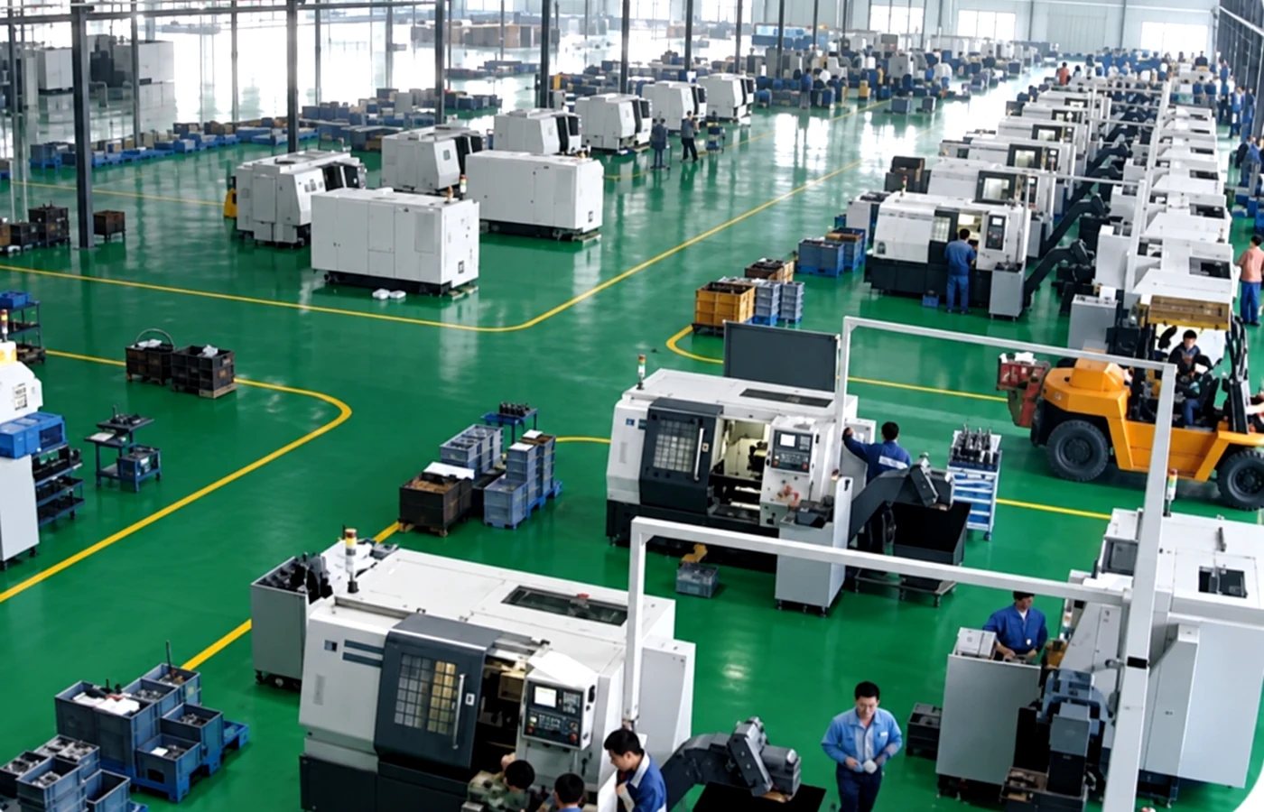 Precision machining center for industrial pulley components