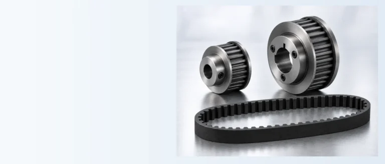 HTD timing belt and matching pulley components